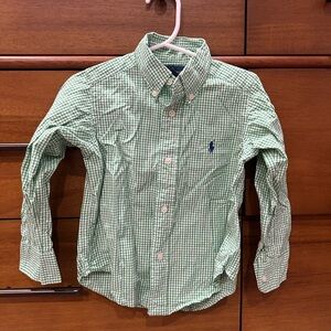 Ralph Lauren Kids Green Plaid Button Down Shirt, Size 2T